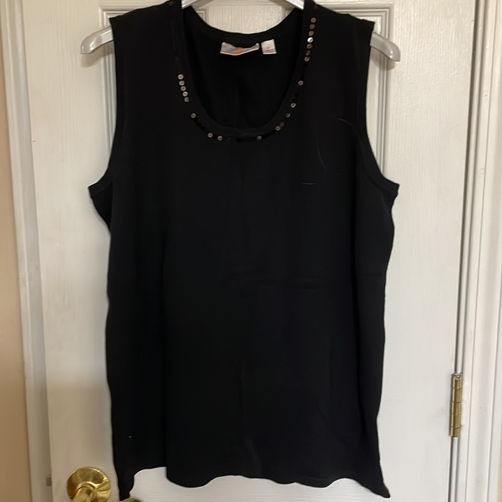 QUACKER Factory SET sequin cardigan and shell set. NWT L Black - Picture 7 of 11